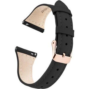 Christmas Gift Quick Release Leather Watch Bands for Women Ladies Watch Black